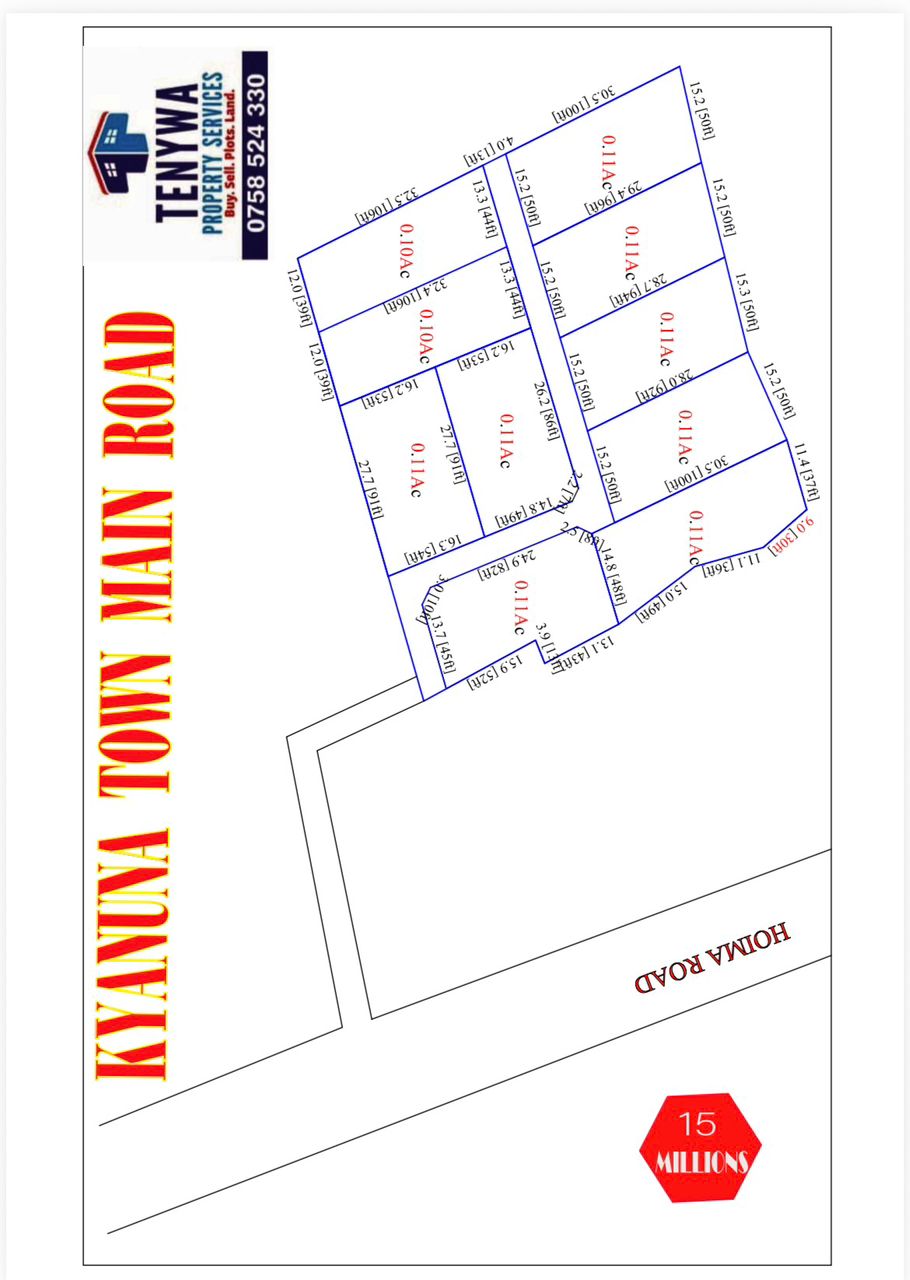 Site map for 100×50 ft plot — Kyanuna Namayumba Estate (Untitled)